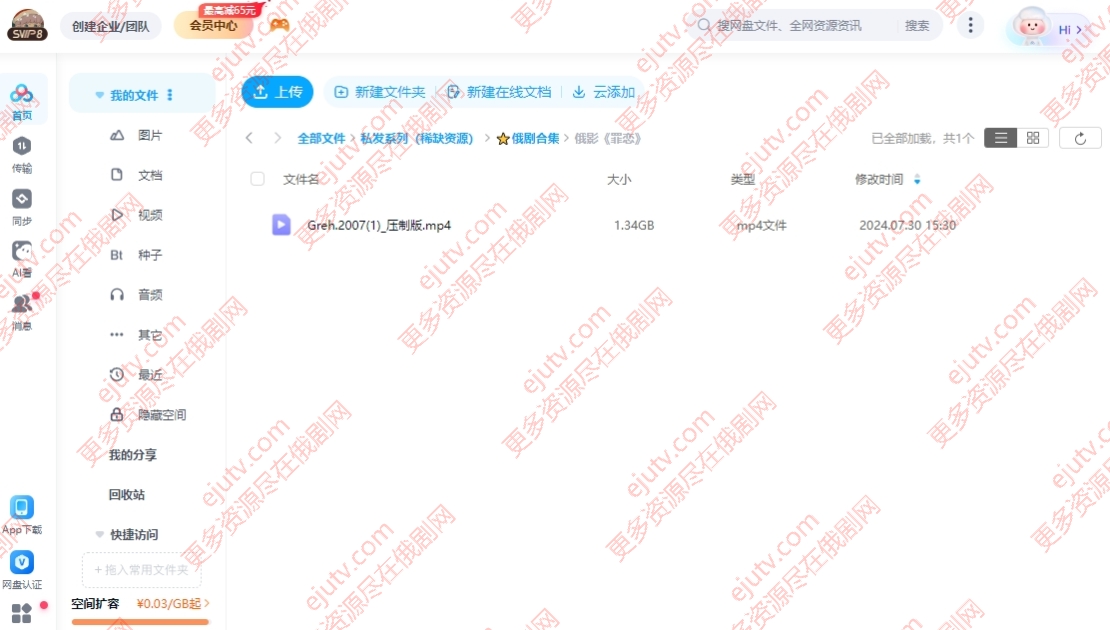 俄罗斯电影《罪恋》2007无删减中文字幕百度网盘