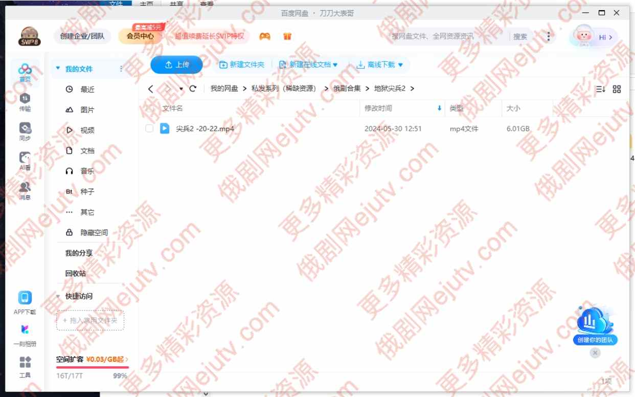 俄罗斯电影《地狱尖兵2》超清中字百度网盘